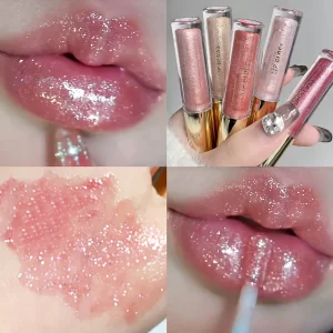 Hidratante Gordo e Espumante Lip Gloss, Água-Brilhante Espelho Esmalte, Óleo H