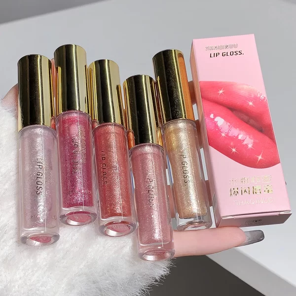 Hidratante Gordo e Espumante Lip Gloss, Água-Brilhante Espelho Esmalte, Óleo H - Imagem 7