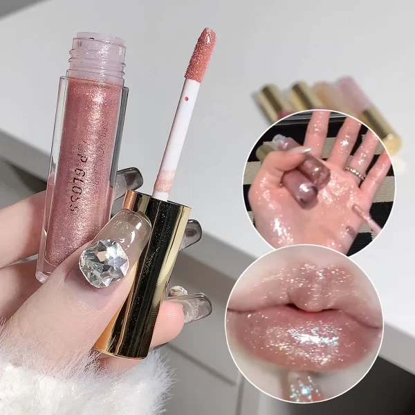Hidratante Gordo e Espumante Lip Gloss, Água-Brilhante Espelho Esmalte, Óleo H - Imagem 9