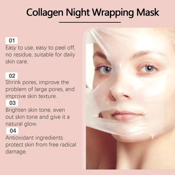 Máscara facial de colágeno para embrulho noturno, máscara de embrulho noturno - Imagem 14
